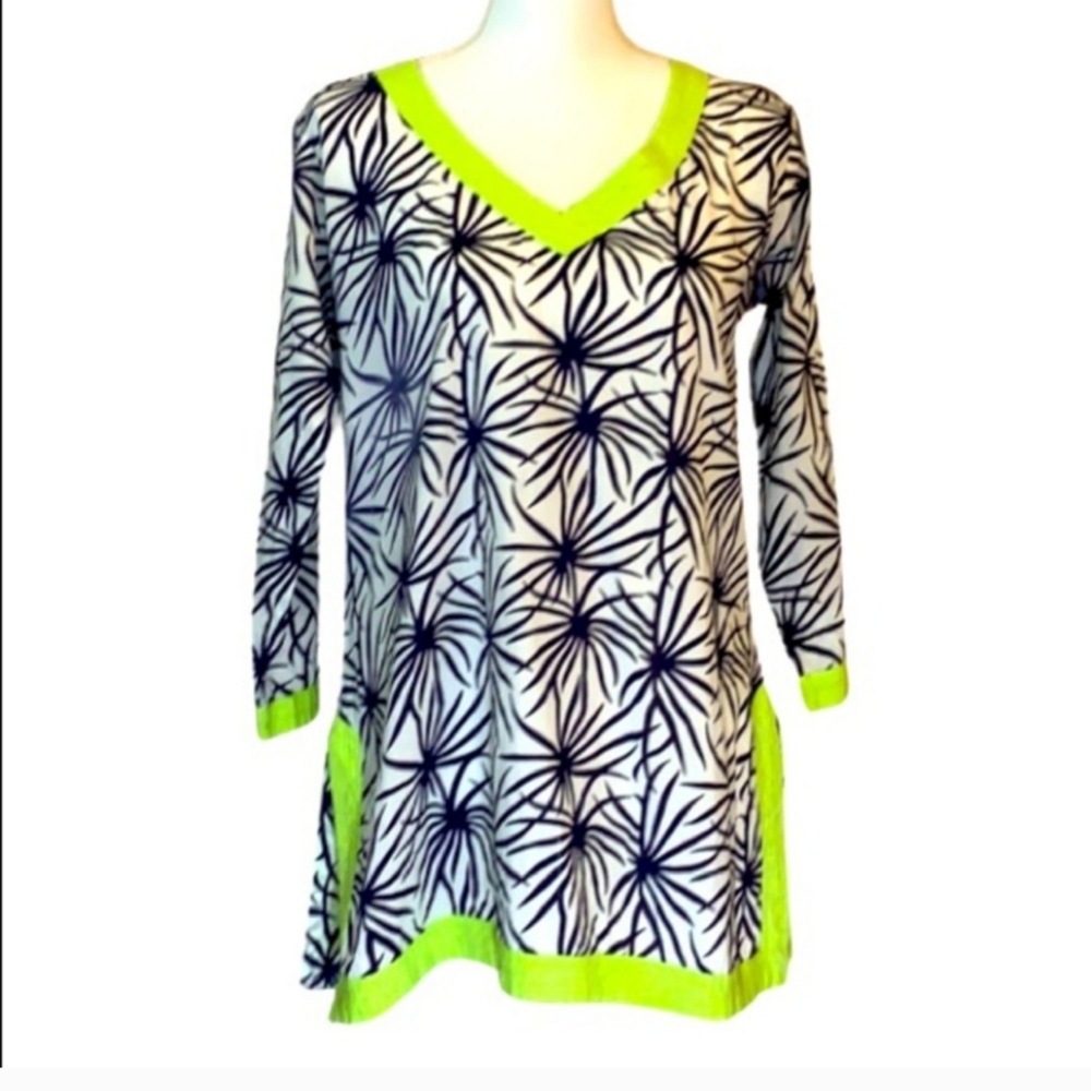 GRETCHEN SCOTT DESIGNS Navy/White Starburst Tunic Top